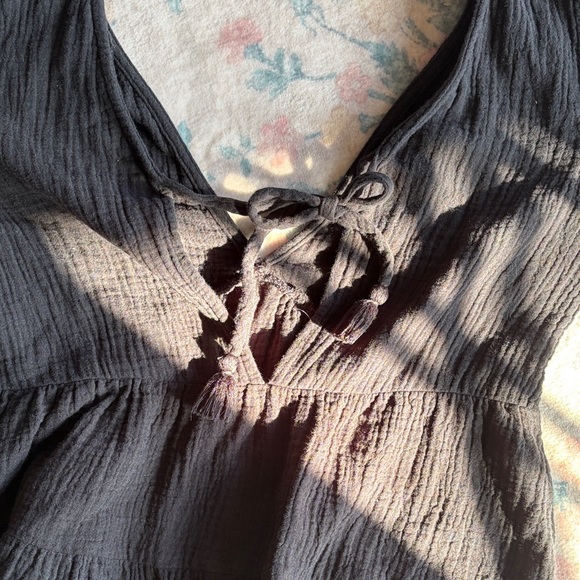 Aerie Black Tie-Back swim coverup - Picture 3 of 4